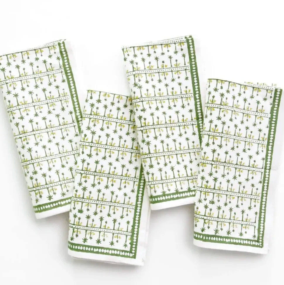 India Hicks Home Palm Avenue Hunter Green Napkin | Set of 4