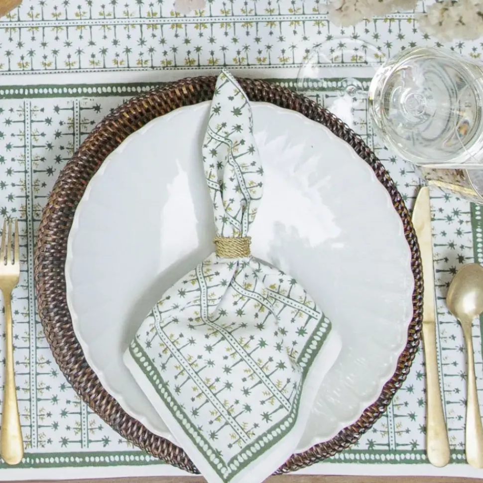 India Hicks Home Palm Avenue Hunter Green Napkin | Set of 4