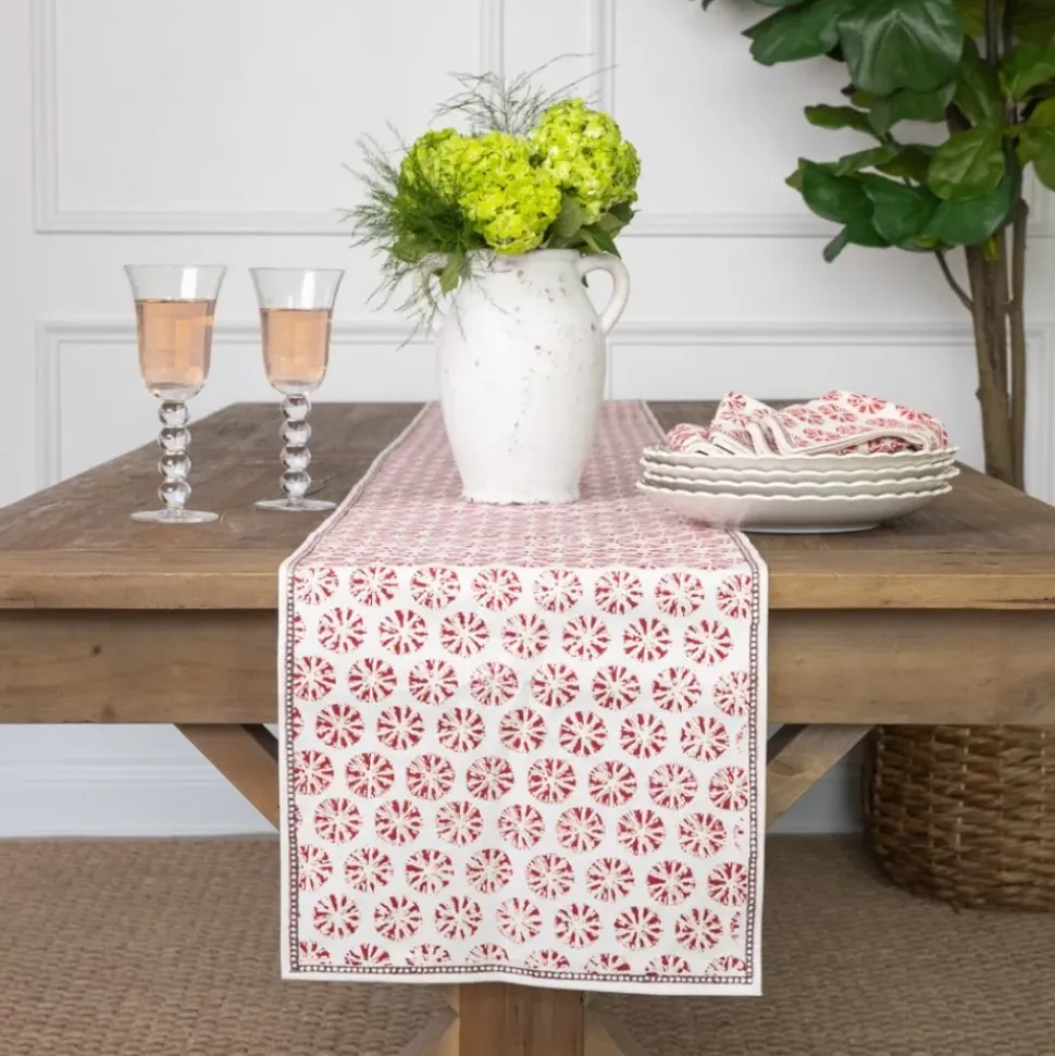 India Hicks Home Sea Biscuit Red Table Runner