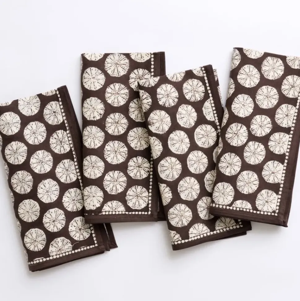 India Hicks Home Sea Biscuit Chocolate Napkin | Set of 4