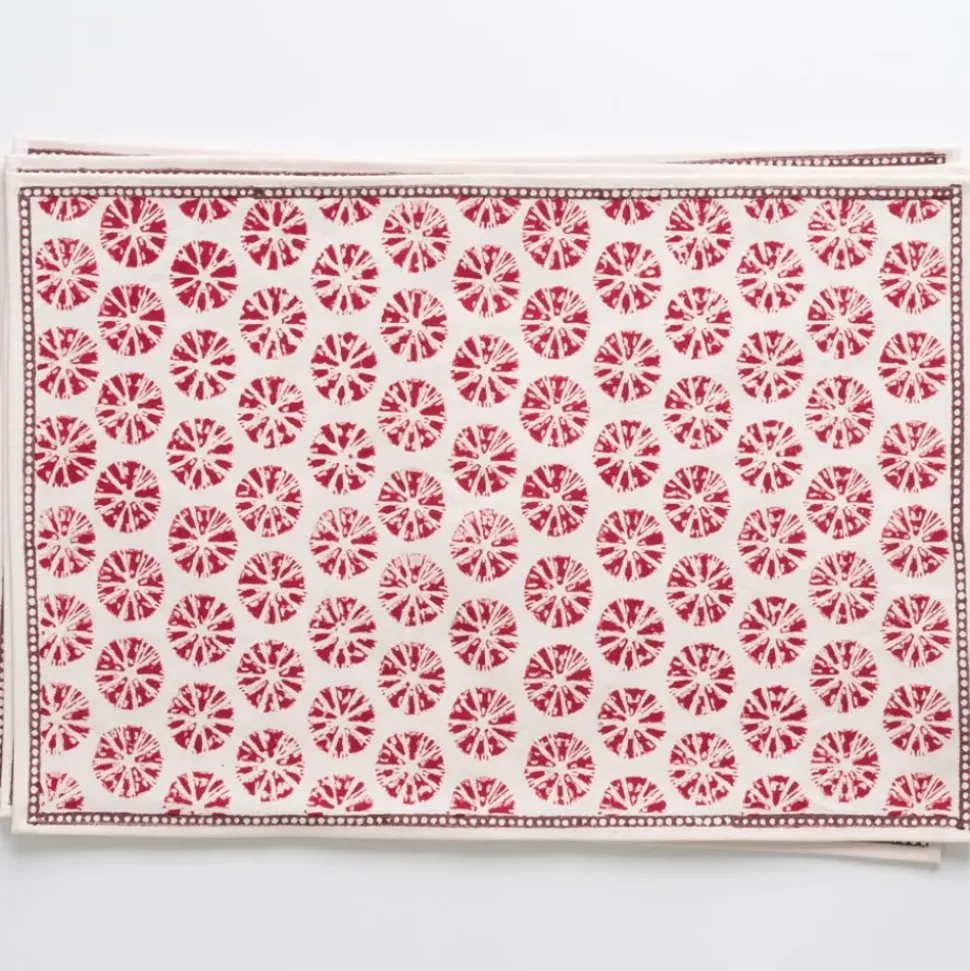 India Hicks Home Sea Biscuit Red Placemat | Set of 4