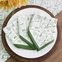 India Hicks Home Sea Ferns & Domino Hunter Green Napkin | Set of 4