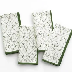 India Hicks Home Sea Ferns & Domino Hunter Green Napkin | Set of 4