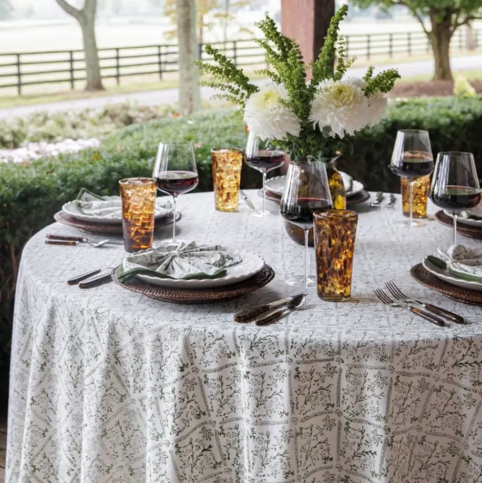 India Hicks Home Sea Ferns & Domino Hunter Green Tablecloth