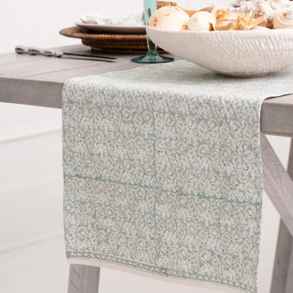 India Hicks Home Seashell Seafoam Table Runner