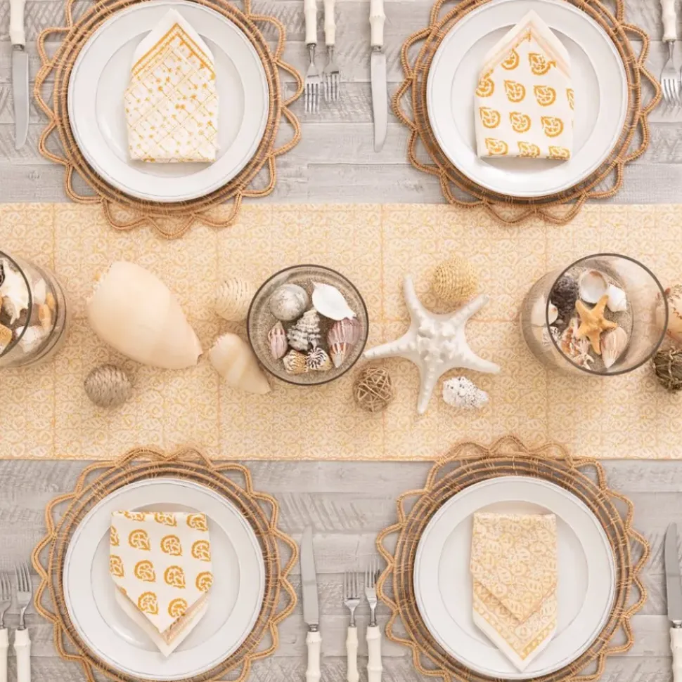 India Hicks Home Seashell Golden Table Runner