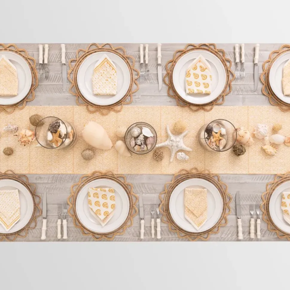 India Hicks Home Seashell Golden Table Runner