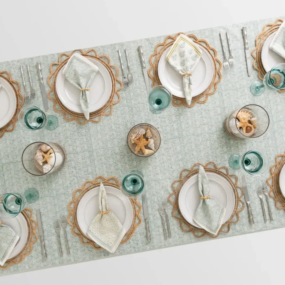 India Hicks Home Seashell Seafoam Tablecloth