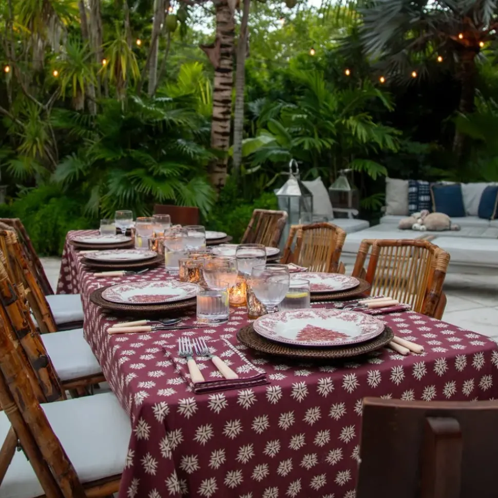 India Hicks Home Sparks Oxblood Tablecloth