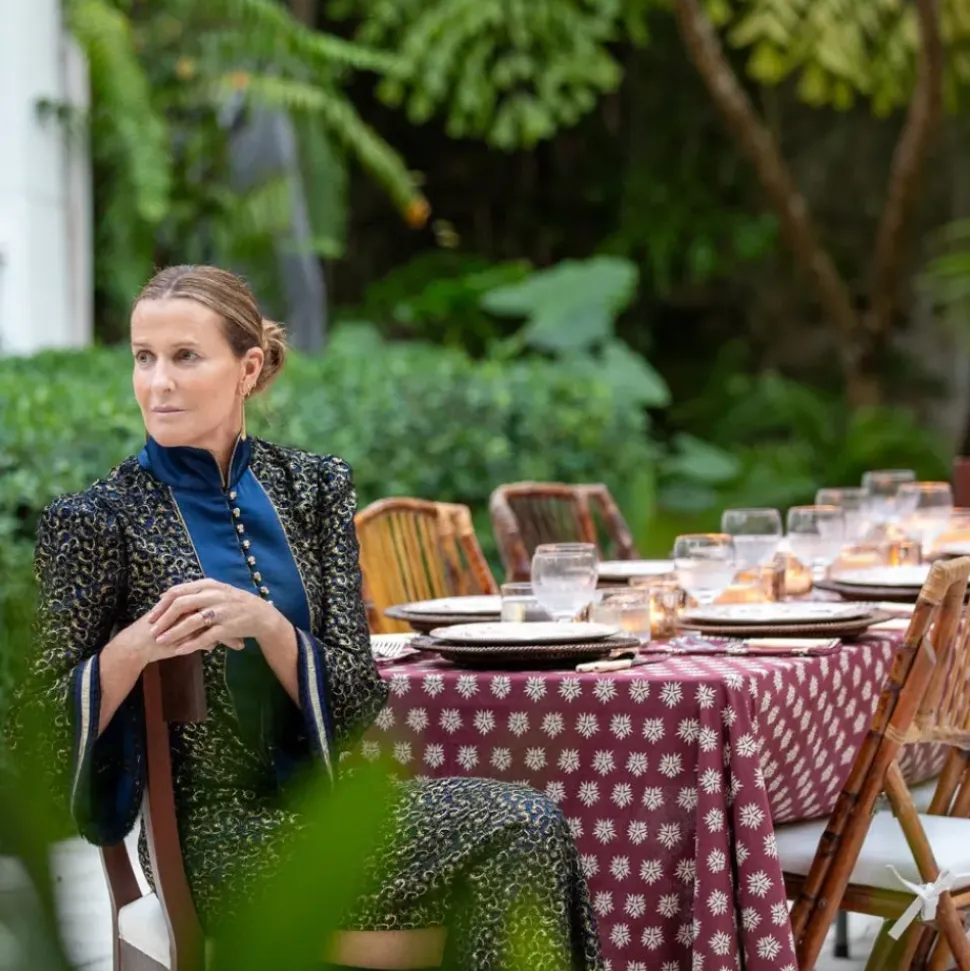 India Hicks Home Sparks Oxblood Tablecloth