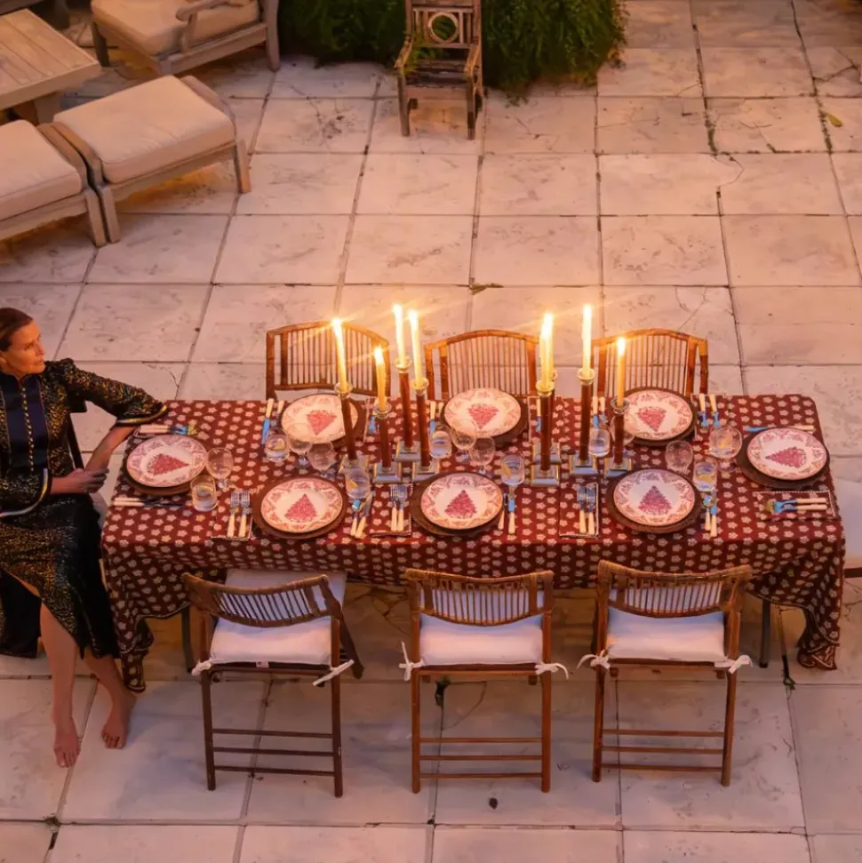 India Hicks Home Sparks Oxblood Tablecloth