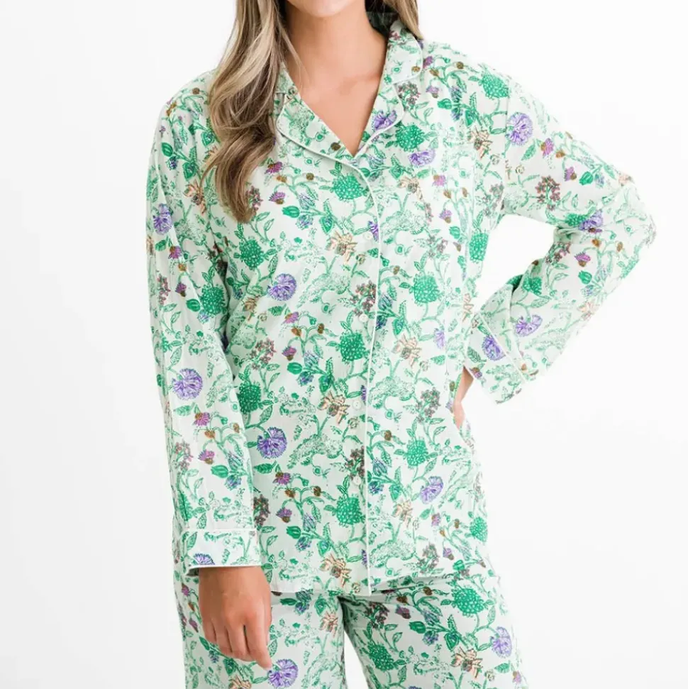 Mila Floral Emerald Pajama Top