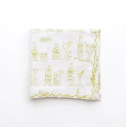 Mixed Drink Printed Linen Cocktail Napkins | Set of 6