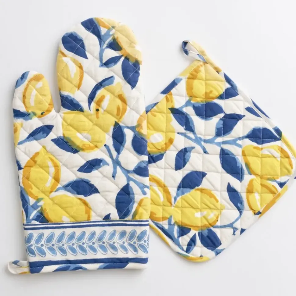 Mod Lemon Oven Mitt Set