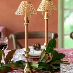 Modern Candlestick and Cutwork Shade | Set of 2