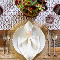 Mustard Poplar Leaf Napkin Rings | Set of 4