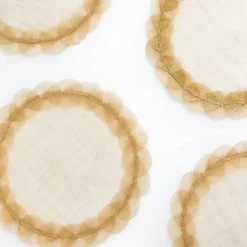 Mustard Poplar Leaf Rice Paper Placemat | Set of 4