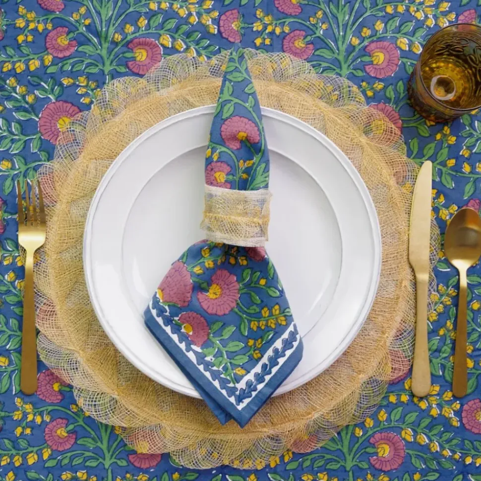 Mustard Poplar Leaf Rice Paper Placemat | Set of 4