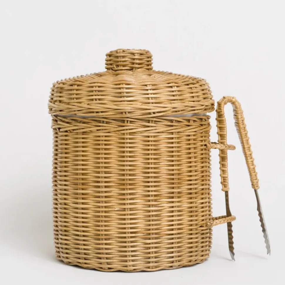 Natural Wicker Lidded Ice Bucket