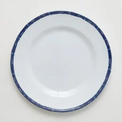 Navy Bamboo Melamine Dinner Plates