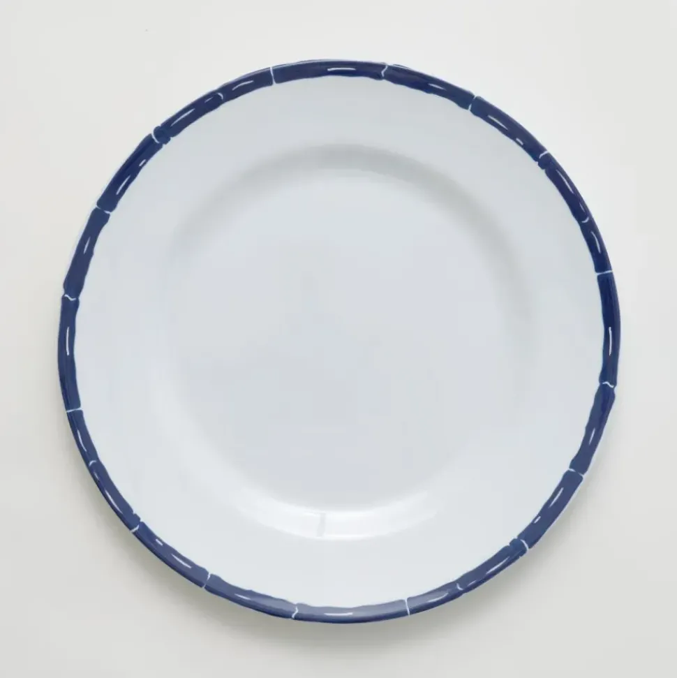 Navy Bamboo Melamine Dinner Plates