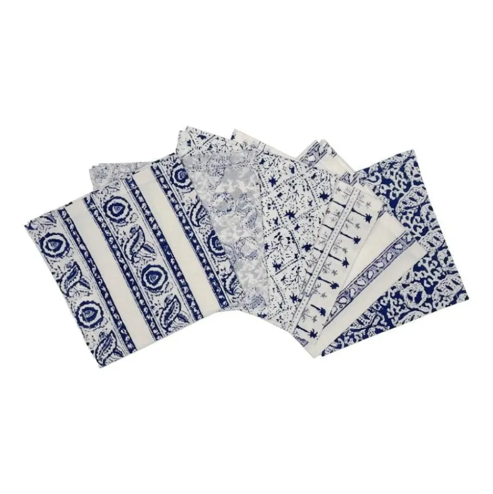 Navy blue and white cocktail napkins | India Hicks