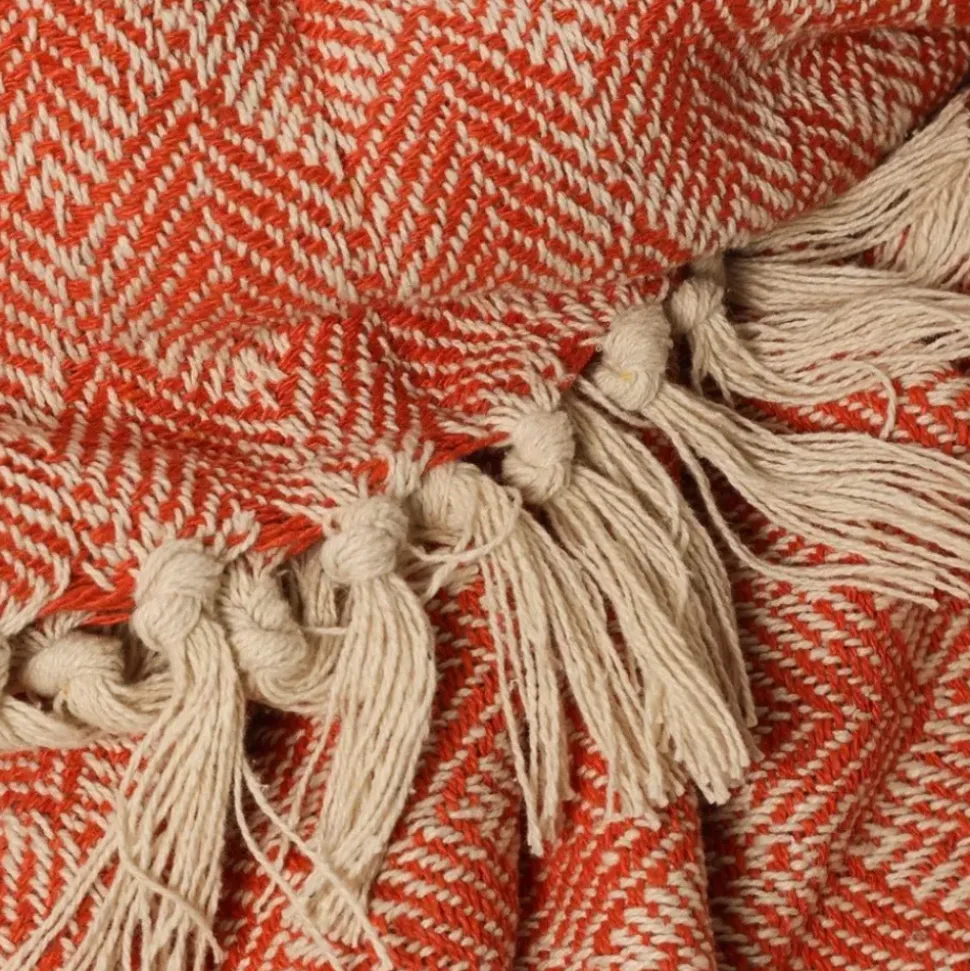 Paprika Patterned Woven Throw
