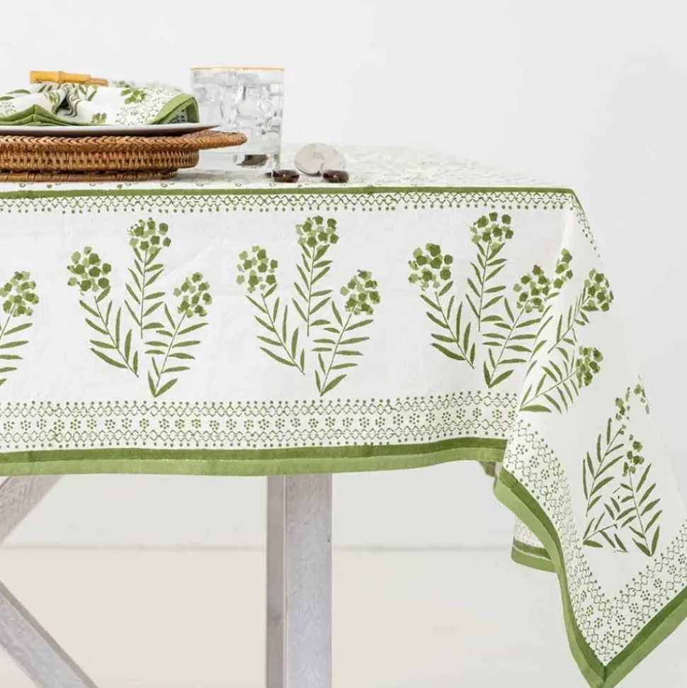 Phlox Green Tablecloth