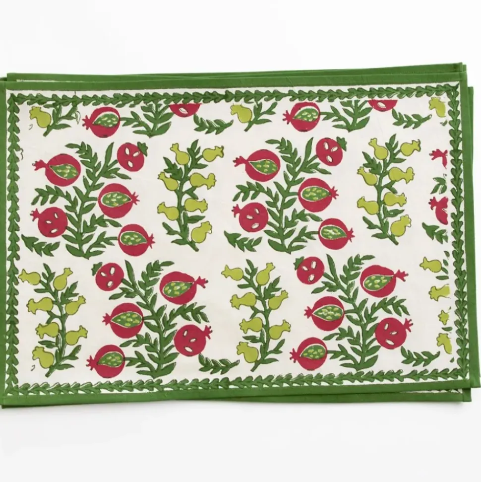 Pom Bells Basil & Magenta Placemat
