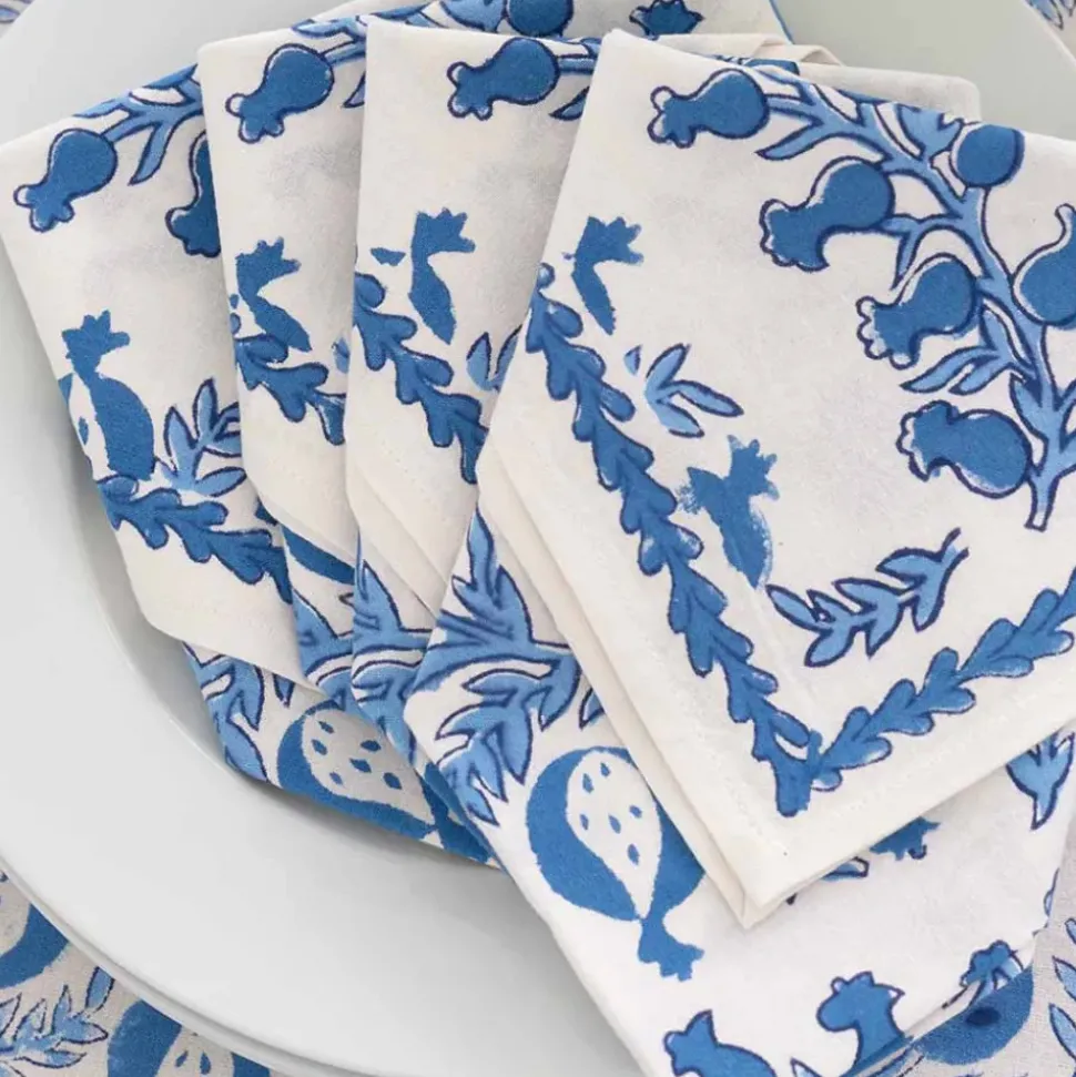 Pom Bells Wedgewood Napkin | Set of 4