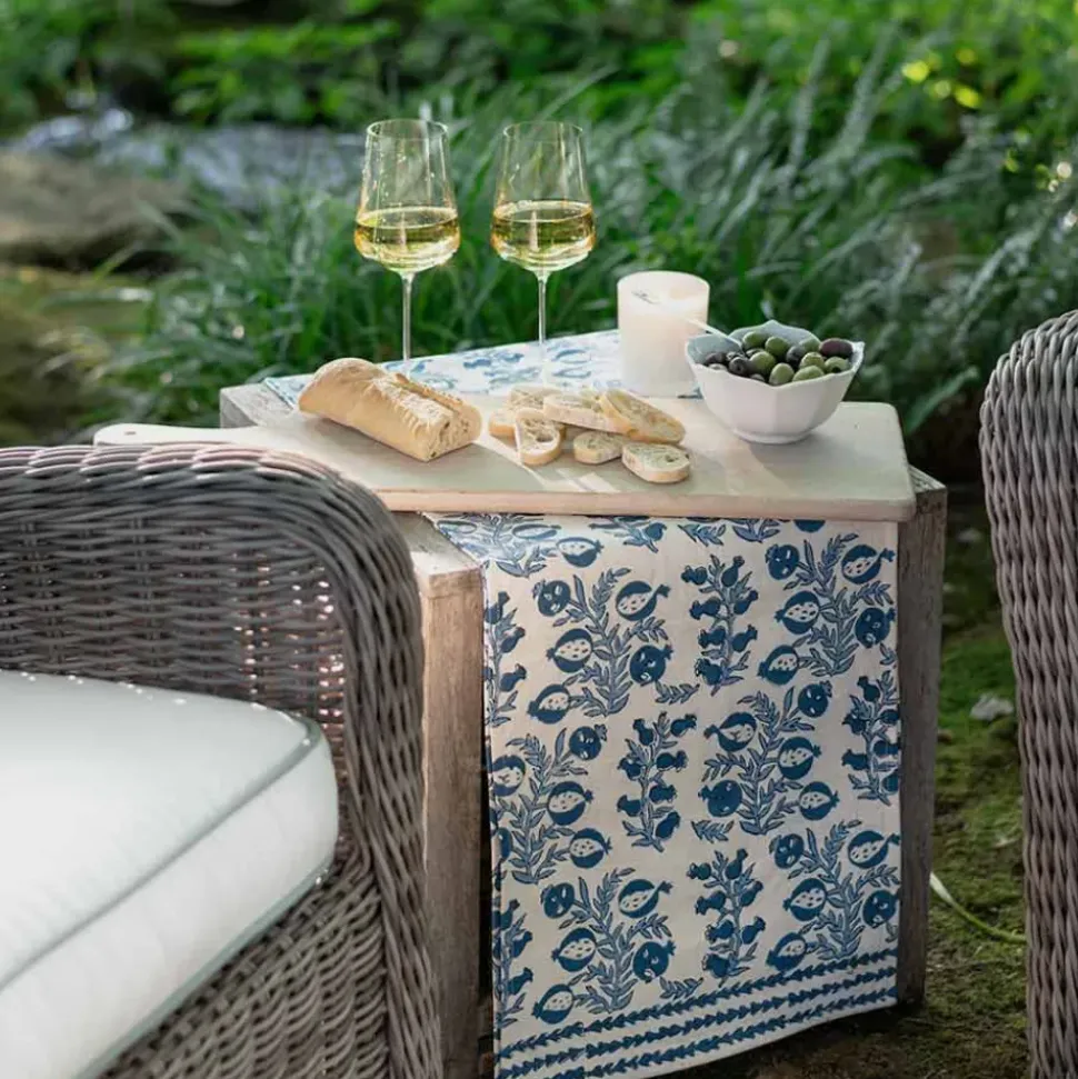 Pom Bells Wedgewood Table Runner