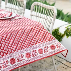 Pom Buti Red Tablecloth
