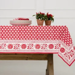 Pom Buti Red Tablecloth