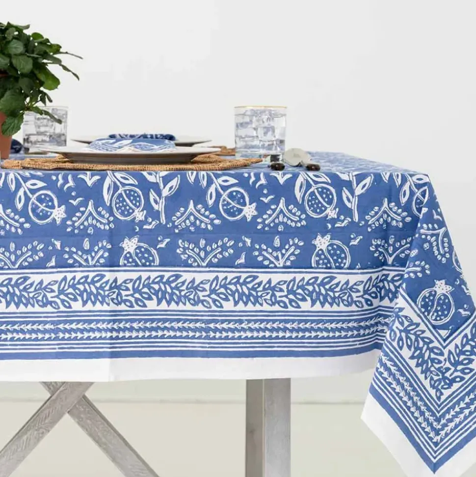 Pomegranate Blue Tablecloth