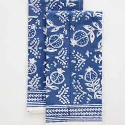 Pomegranate Blue Tea Towels | Set of 2