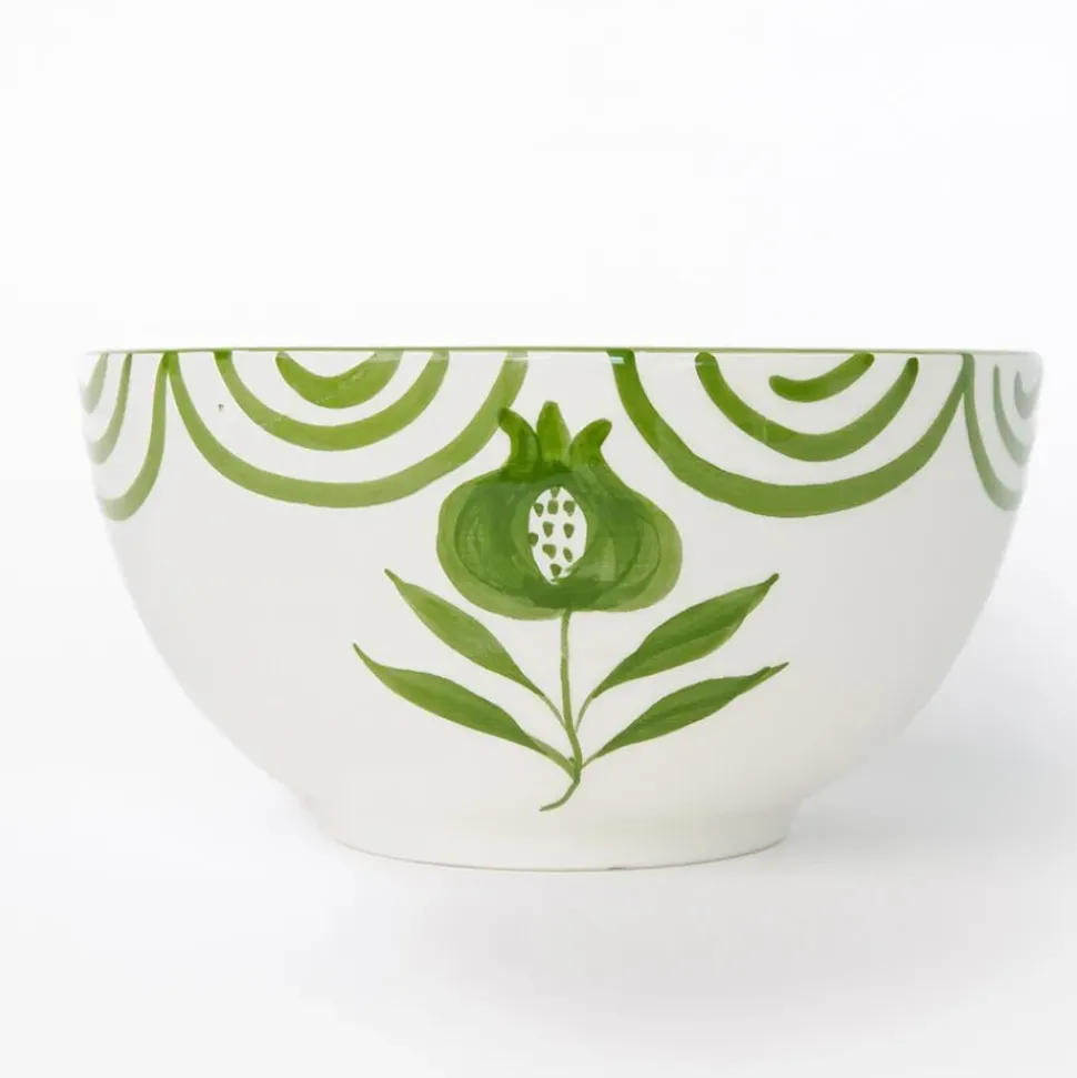 Pomegranate Crest Green Bowl | Set of 2