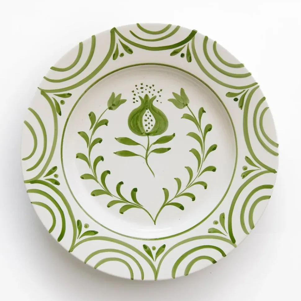 Pomegranate Crest Green Dinner Plate | Set of 2