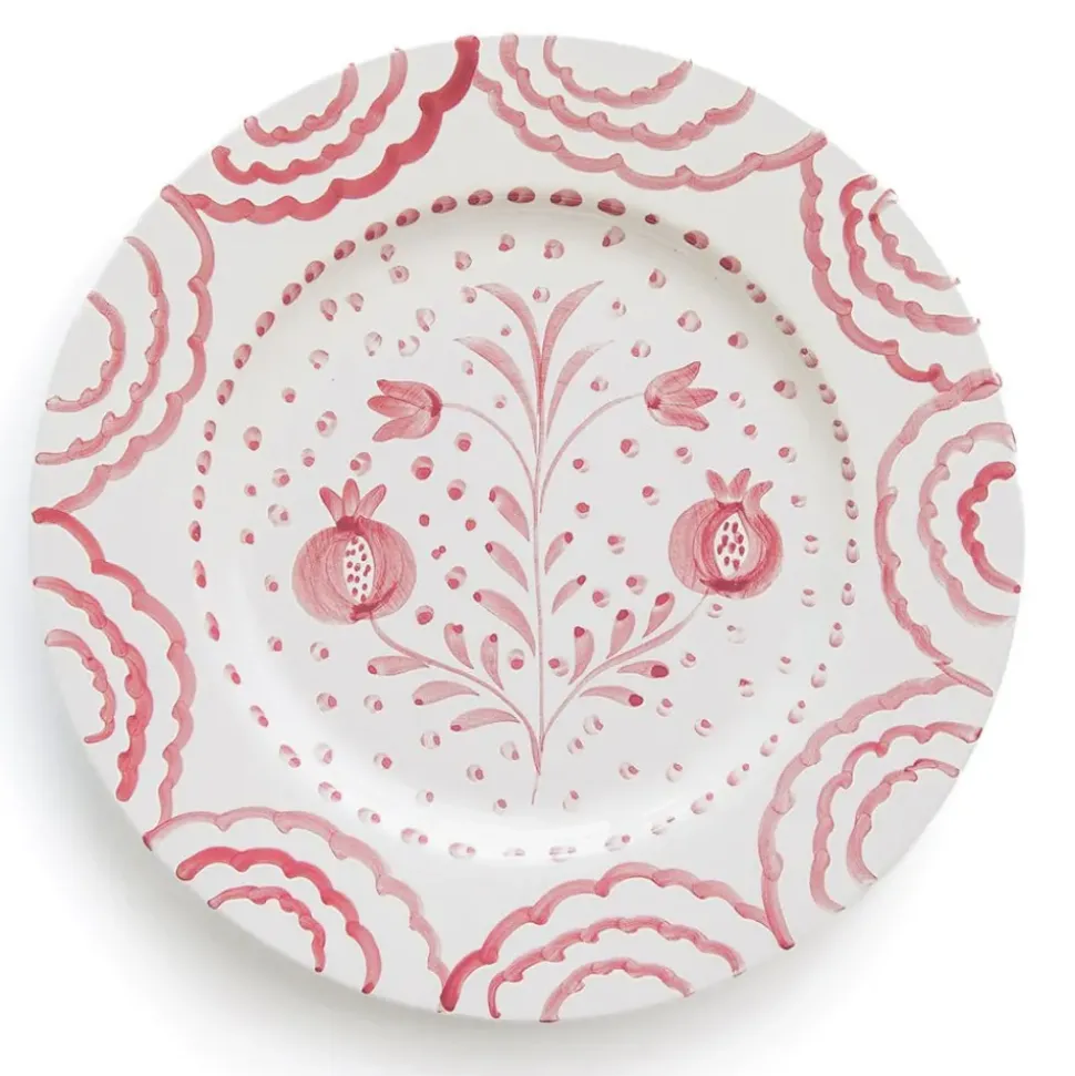 Pomegranate Duet Rose Dinner Plate | Set of 2