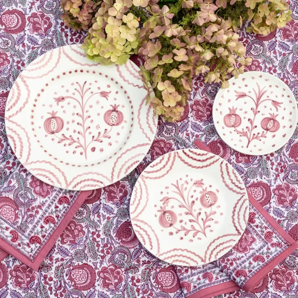 Pomegranate Duet Rose Dinner Plate | Set of 2