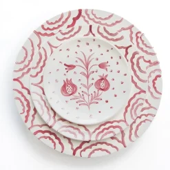 Pomegranate Duet Rose Dinner Plate | Set of 2