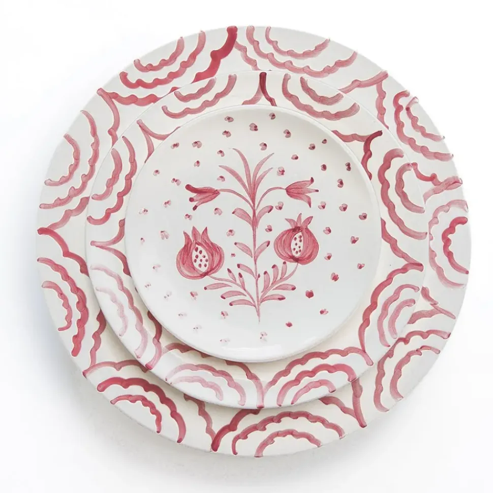 Pomegranate Duet Rose Dinner Plate | Set of 2
