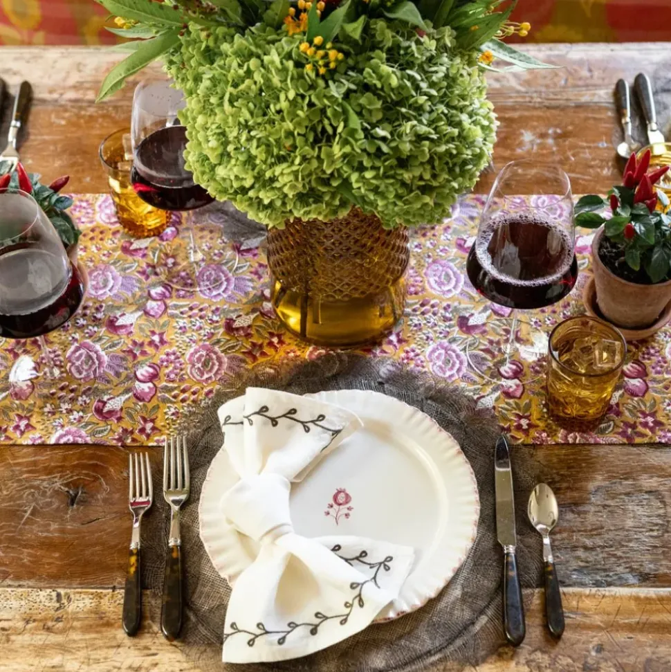 Pomegranate Garden Plum & Ochre Table Runner