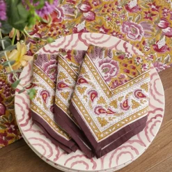 Pomegranate Garden Plum & Ochre Napkin | Set of 4