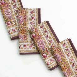 Pomegranate Garden Plum & Ochre Napkin | Set of 4