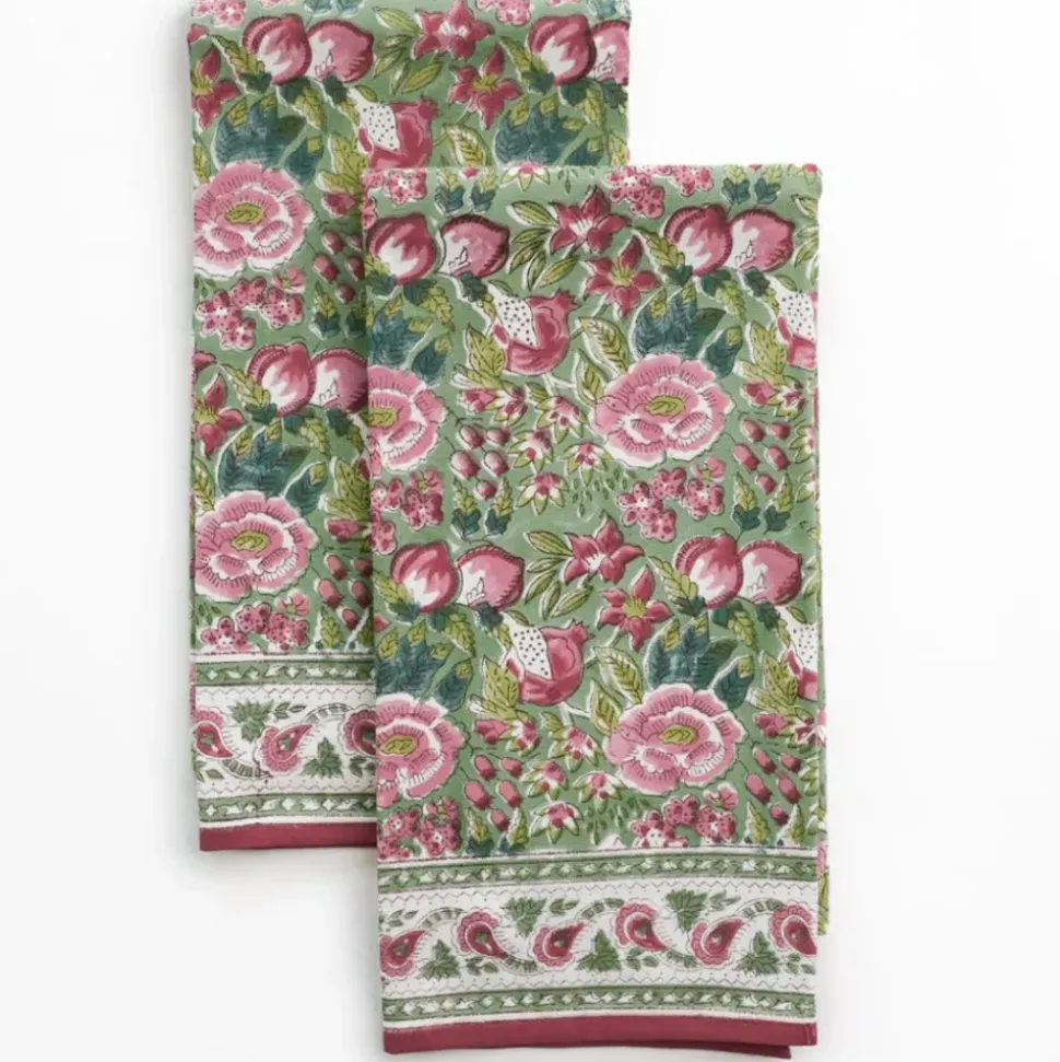 Pomegranate Garden Wine & Rose Tea Towels