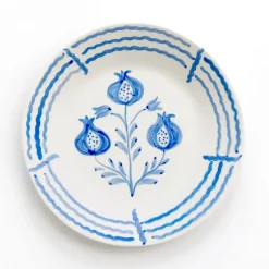 Pomegranate Trio Sketch Cobalt Blue Salad Plate | Set of 2