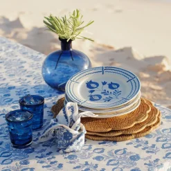 Pomegranate Trio Sketch Cobalt Blue Salad Plate | Set of 2