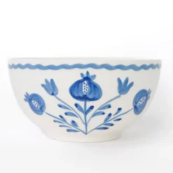Pomegranate Trio Sketch Cobalt Blue Bowl | Set of 2