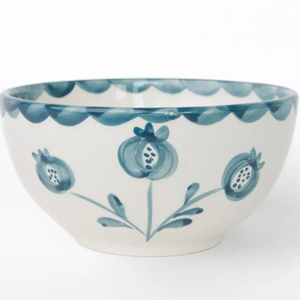 Pomegranate Trio Vine Teal Bowl | Set of 2