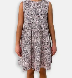 Red & Blue Paisley Layered Dress
